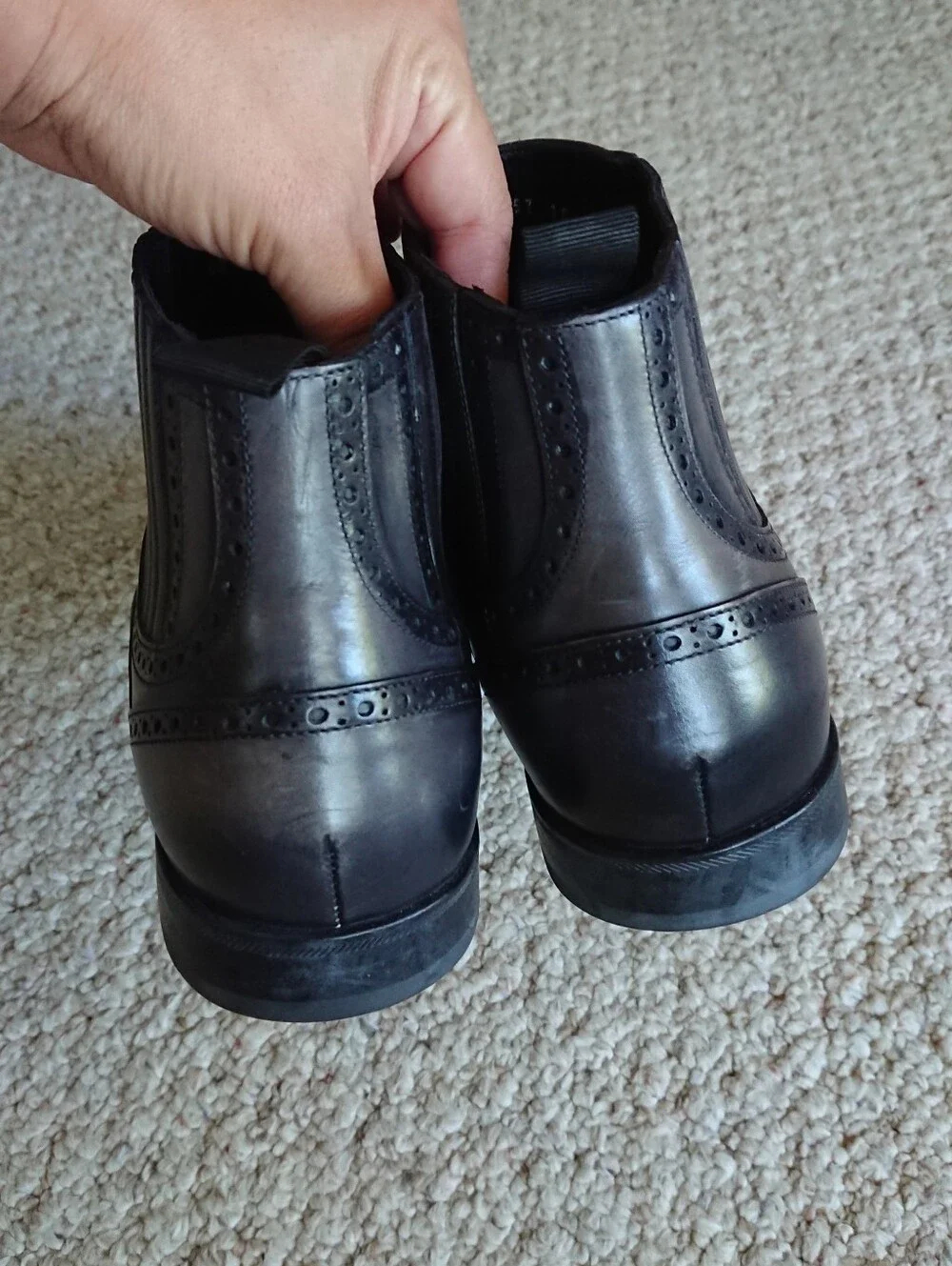 Dolce & Gabbana polished ankle boots in dark gray size 9-9.5